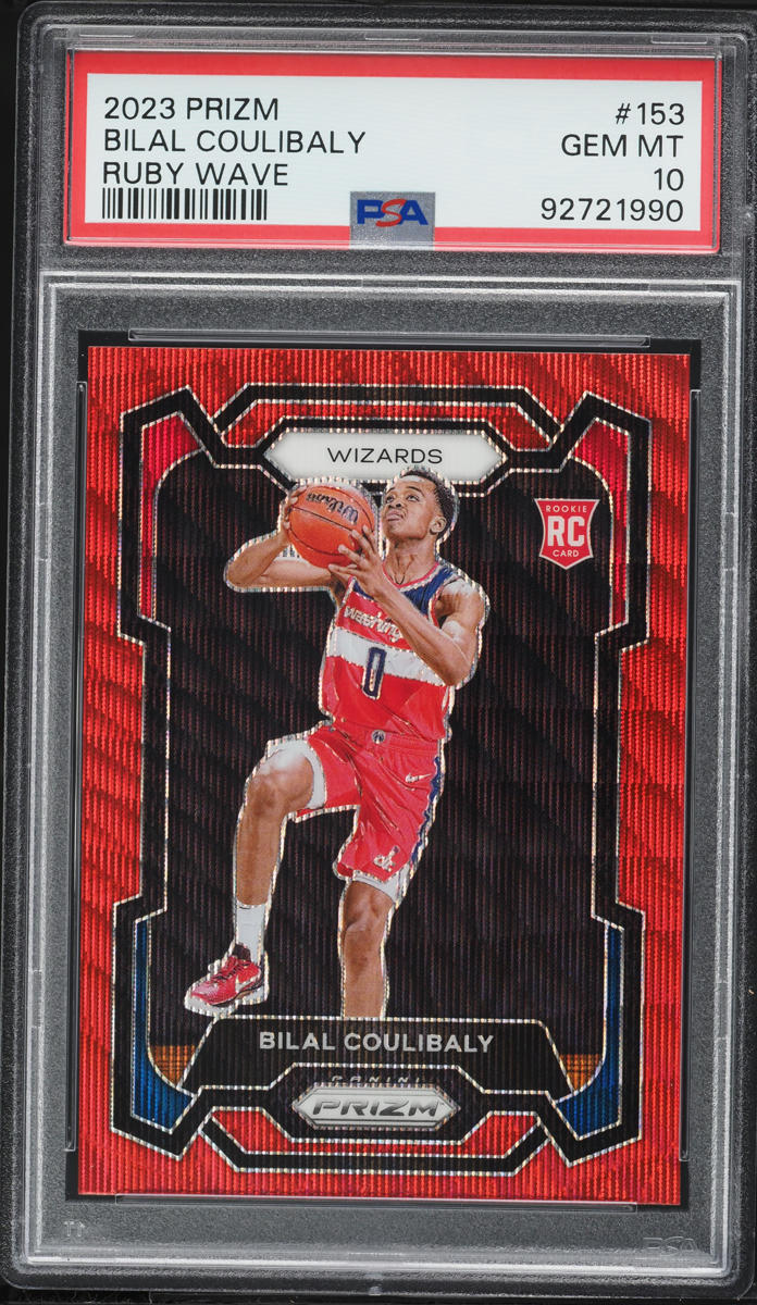 2023 Panini Prizm Ruby Wave Bilal Coulibaly ROOKIE #153 PSA 10 GEM MINT