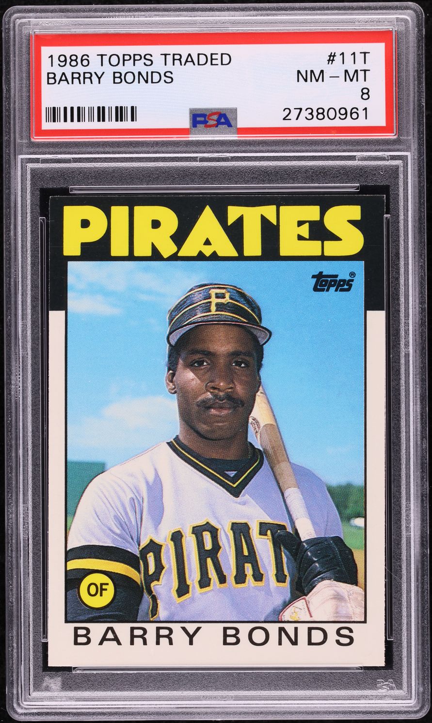 1986 Topps Traded Barry Bonds ROOKIE #11T PSA 8 NM-MT