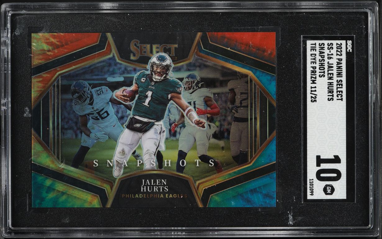 2022 Select Snapshots Tie-Dye Prizm Jalen Hurts /25 #SS-16 SGC 10 GEM MINT