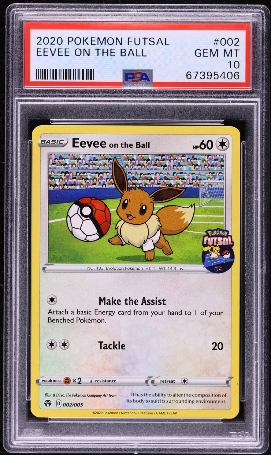 2020 Pokemon Sword & Shield Futsal Eevee On The Ball #2 PSA 10 GEM MINT