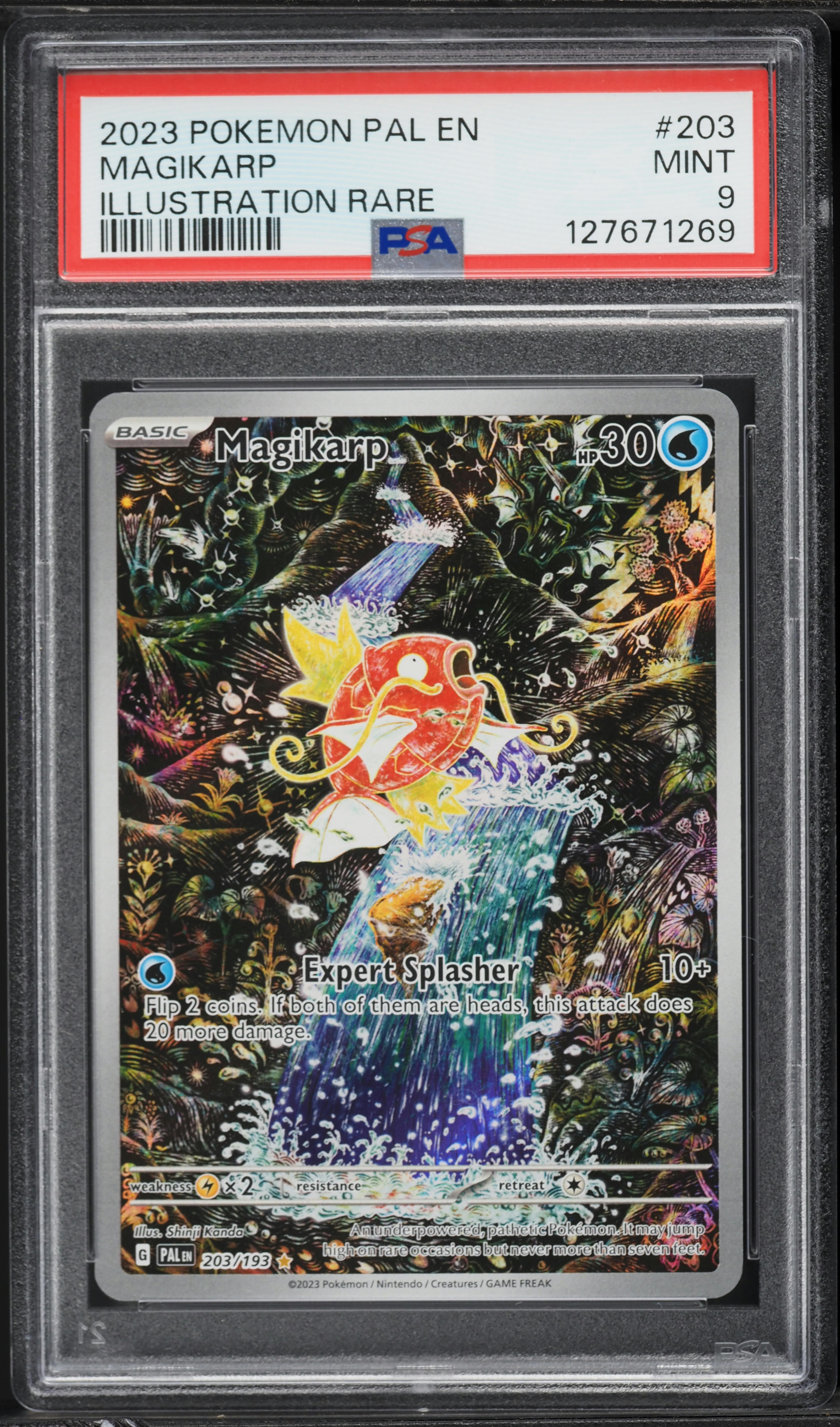 2023 Pokemon Scarlet & Violet Paldea Evolved Illustration Rare Magikarp #203 PSA 9 MINT