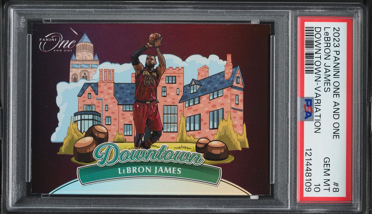 2023 Panini One And One Downtown Variation LeBron James #8 PSA 10 GEM MINT