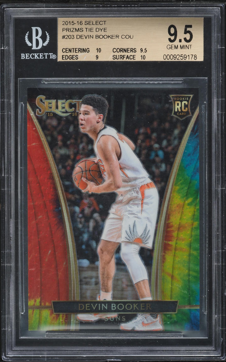2015 Select Tie Dye Prizm Devin Booker ROOKIE /25 #203 BGS 9.5 GEM MINT