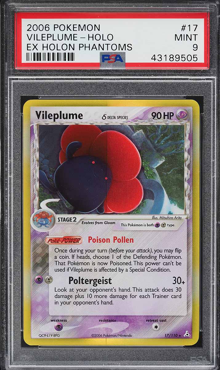 2006 Pokemon EX Holon Phantoms Holo Vileplume #17 PSA 9 MINT