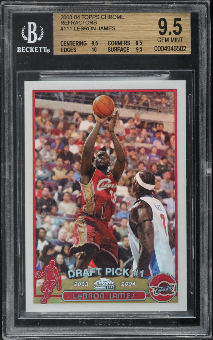 2003 Topps Chrome Refractor LeBron James ROOKIE #111 BGS 9.5 GEM MINT