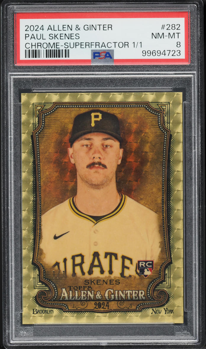 2024 Topps Allen & Ginter Chrome Superfractor Paul Skenes ROOKIE 1/1 #282 PSA 8