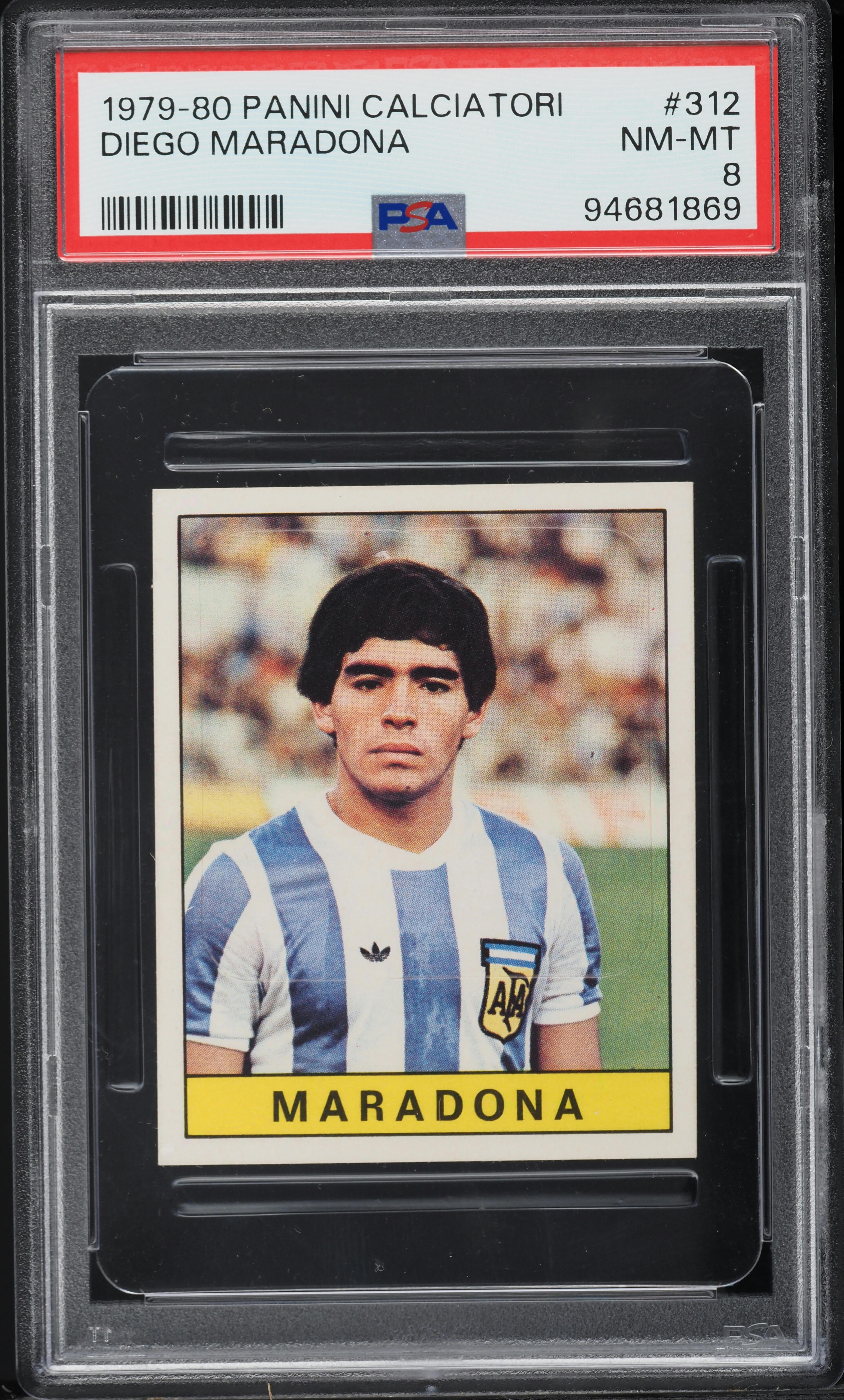 1979 Panini Calciatori Soccer Diego Maradona ROOKIE #312 PSA 8 NM-MT