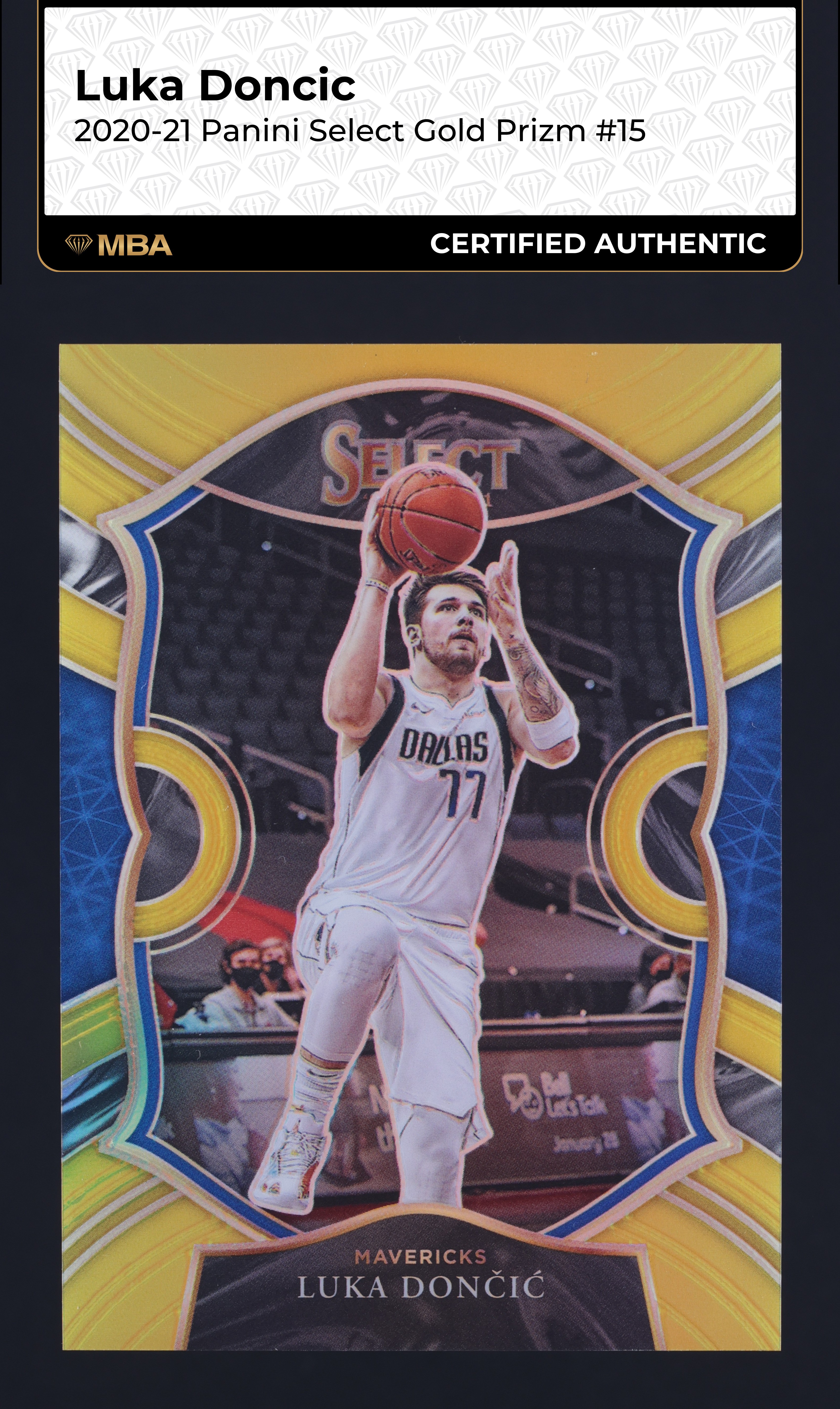 2020 Select Concourse Gold Prizm Luka Doncic /10 #15 MBA AUTH