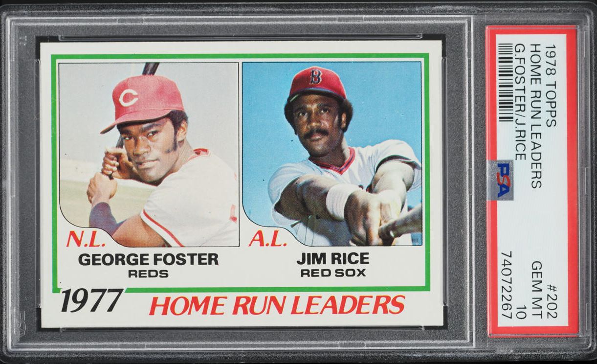 1978 Topps George Foster & Jim Rice HOME RUN LDRS #202 PSA 10 GEM MINT
