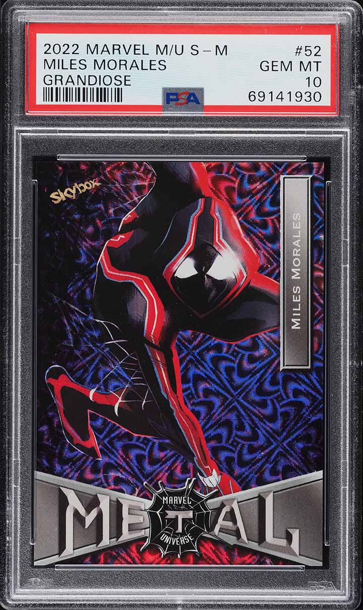 2022 Marvel Metal Universe Spider-Man Grandiose Miles Morales #52 PSA 10 GEM