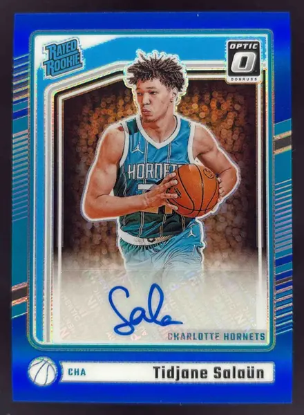 2024-25 Panini Donruss Optic Rated Rookies Blue #324 Tidjane Salaun RC Auto /49