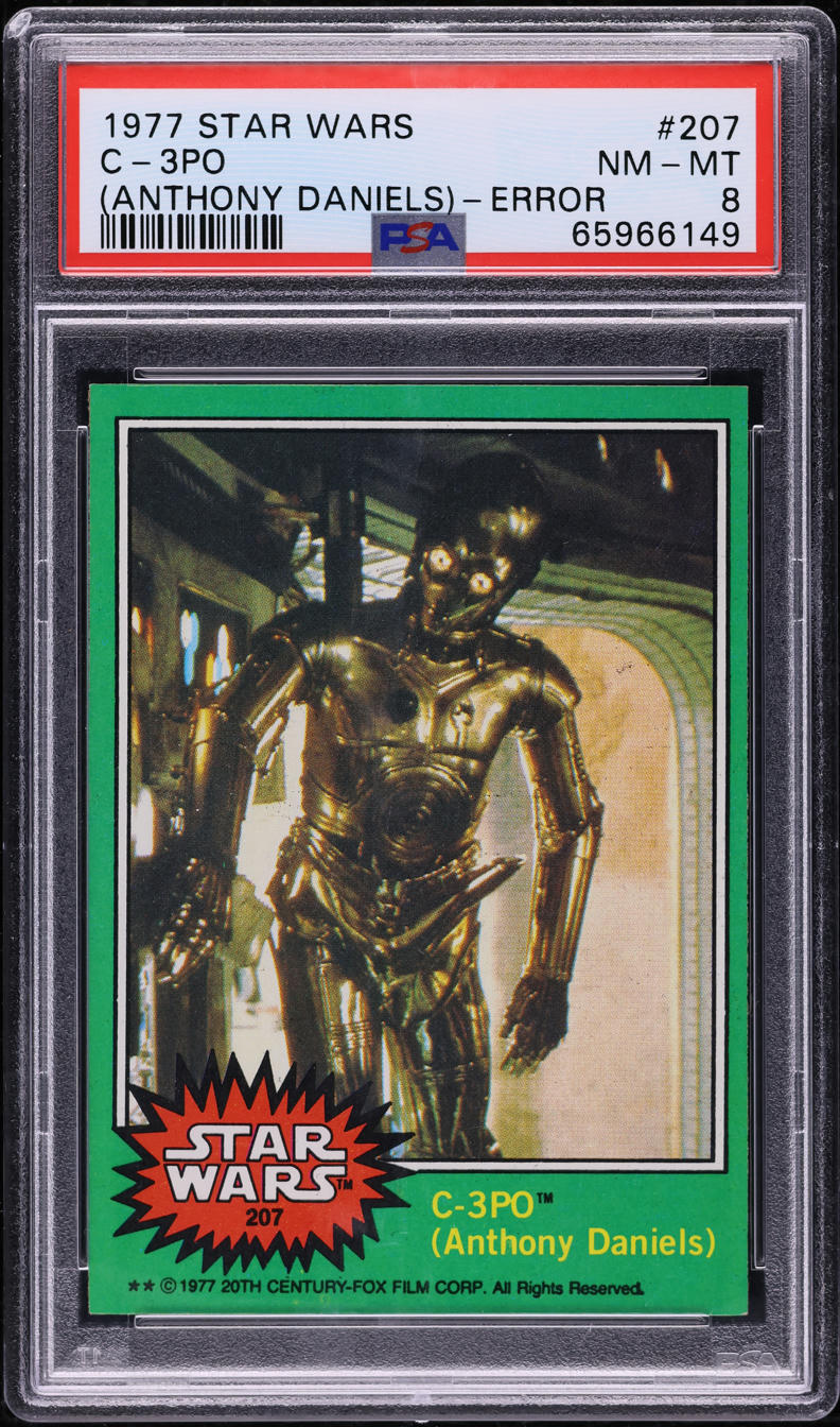 1977 Topps Star Wars C-3PO ANTHONY DANIELS ERROR #207 PSA 8 NM-MT