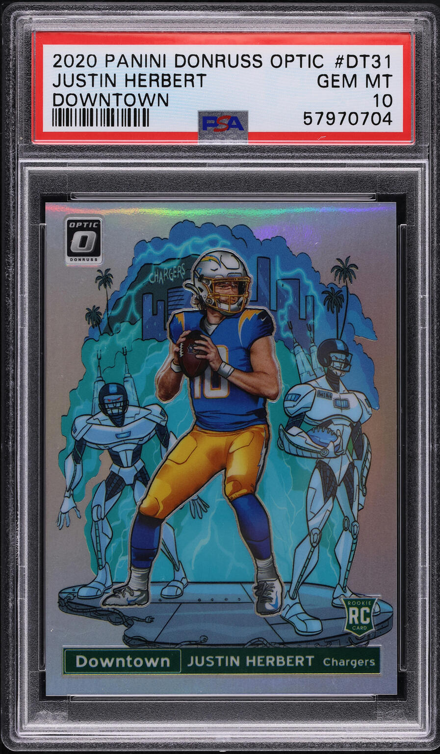 2020 Donruss Optic Downtown Justin Herbert ROOKIE #DT-31 PSA 10 GEM MINT
