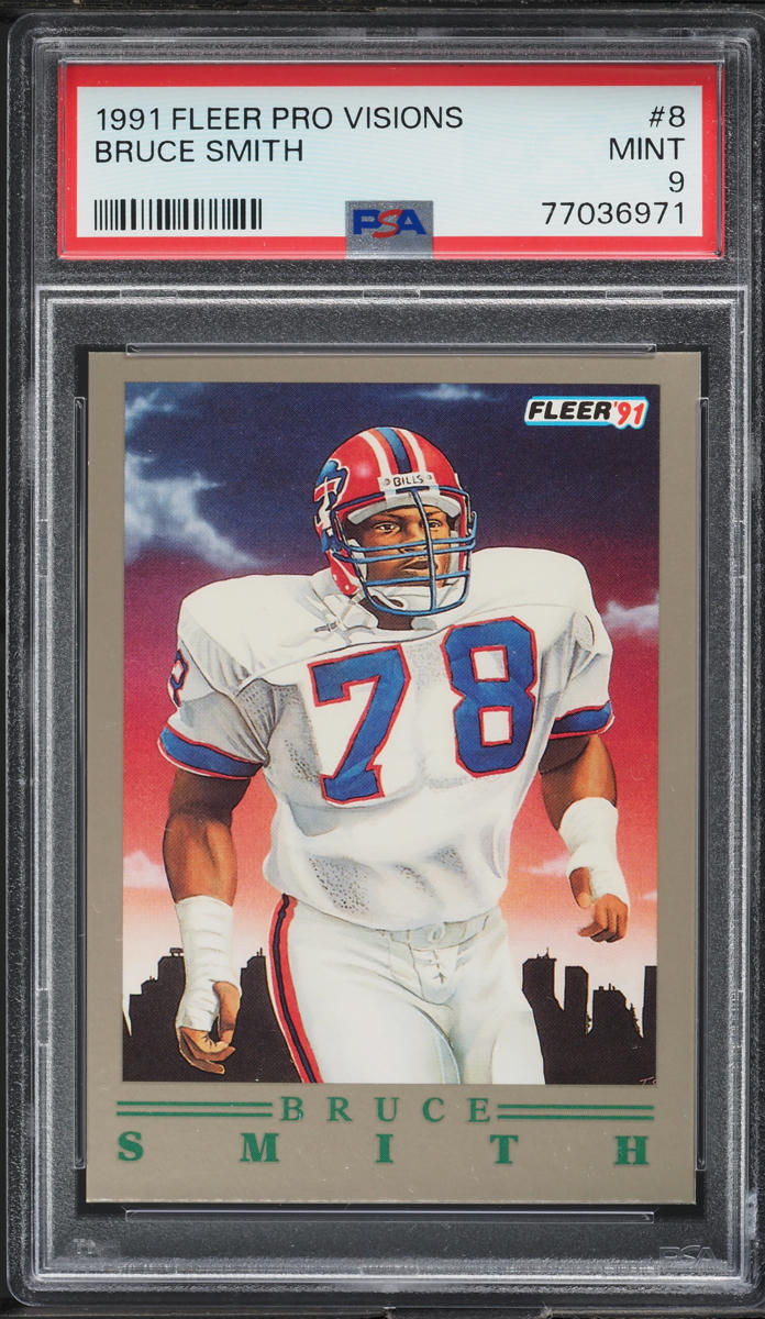 1991 Fleer Football Pro-Visions Bruce Smith #8 PSA 9 MINT