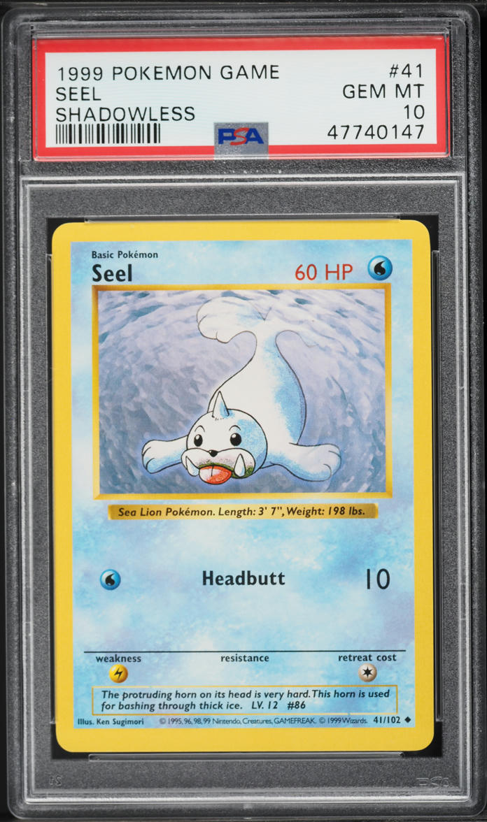 1999 Pokemon Base Set Shadowless Seel #41 PSA 10 GEM MINT