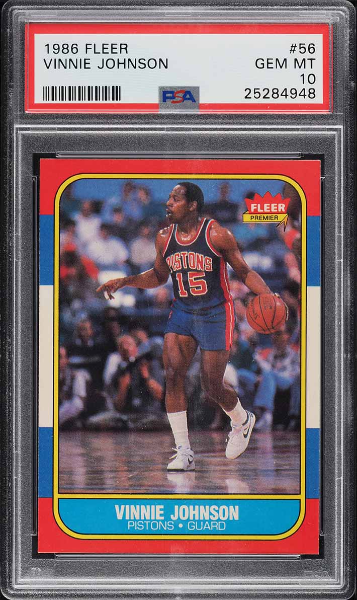 1986 Fleer Basketball Vinnie Johnson #56 PSA 10 GEM MINT