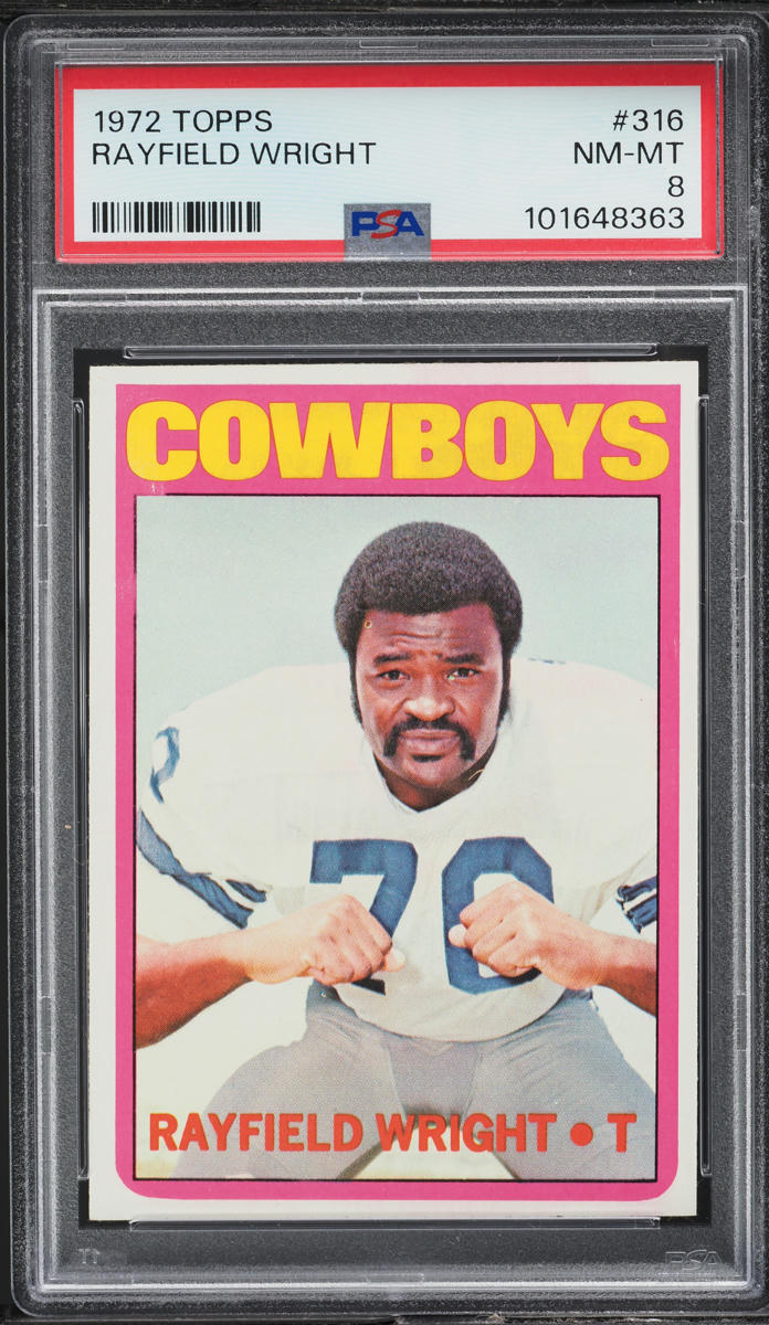 1972 Topps Football Rayfield Wright ROOKIE #316 PSA 8 NM-MT