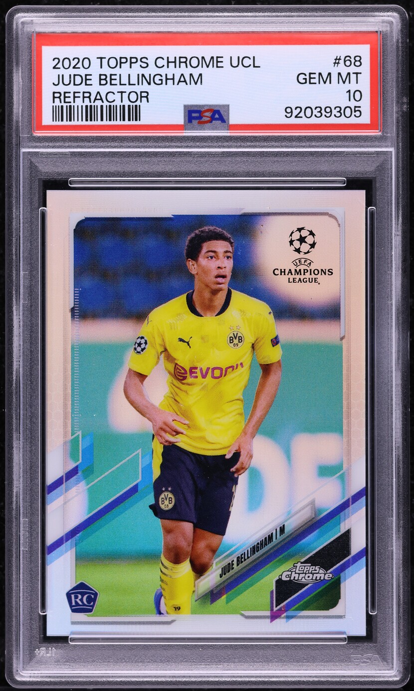 2020 Topps Chrome UEFA Refractor Jude Bellingham ROOKIE #68 PSA 10 GEM MINT
