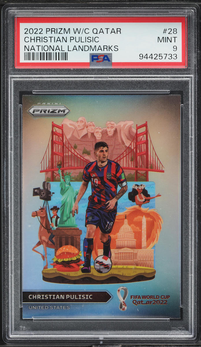 2022 Panini Prizm World Cup Qatar National Landmarks Christian Pulisic #28 PSA 9