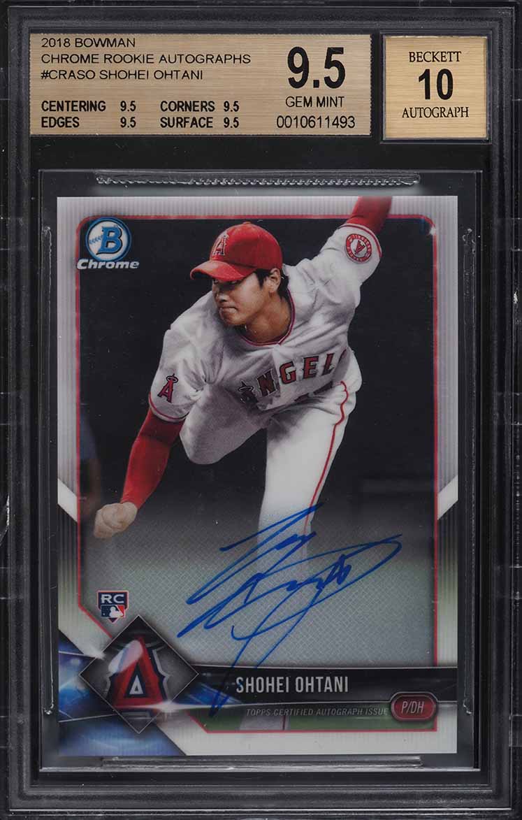 2018 Bowman Chrome Shohei Ohtani ROOKIE RC AUTO #CRASO BGS 9.5 GEM MINT