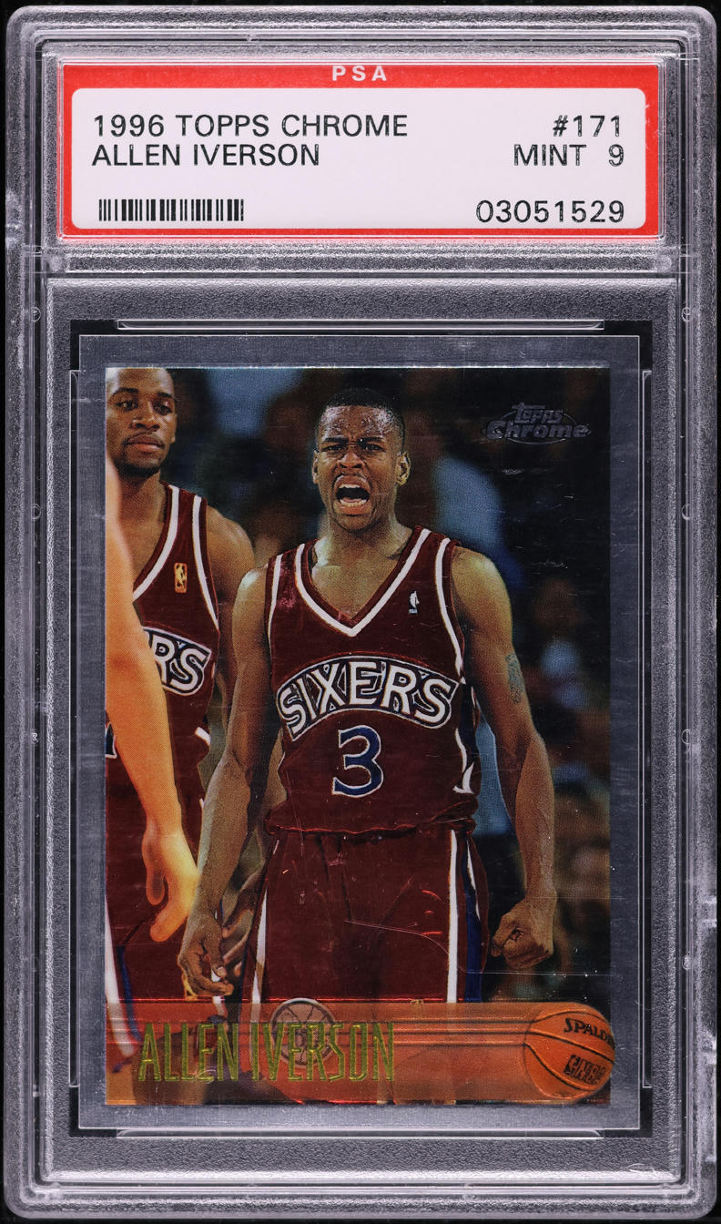 1996 Topps Chrome Allen Iverson ROOKIE #171 PSA 9 MINT