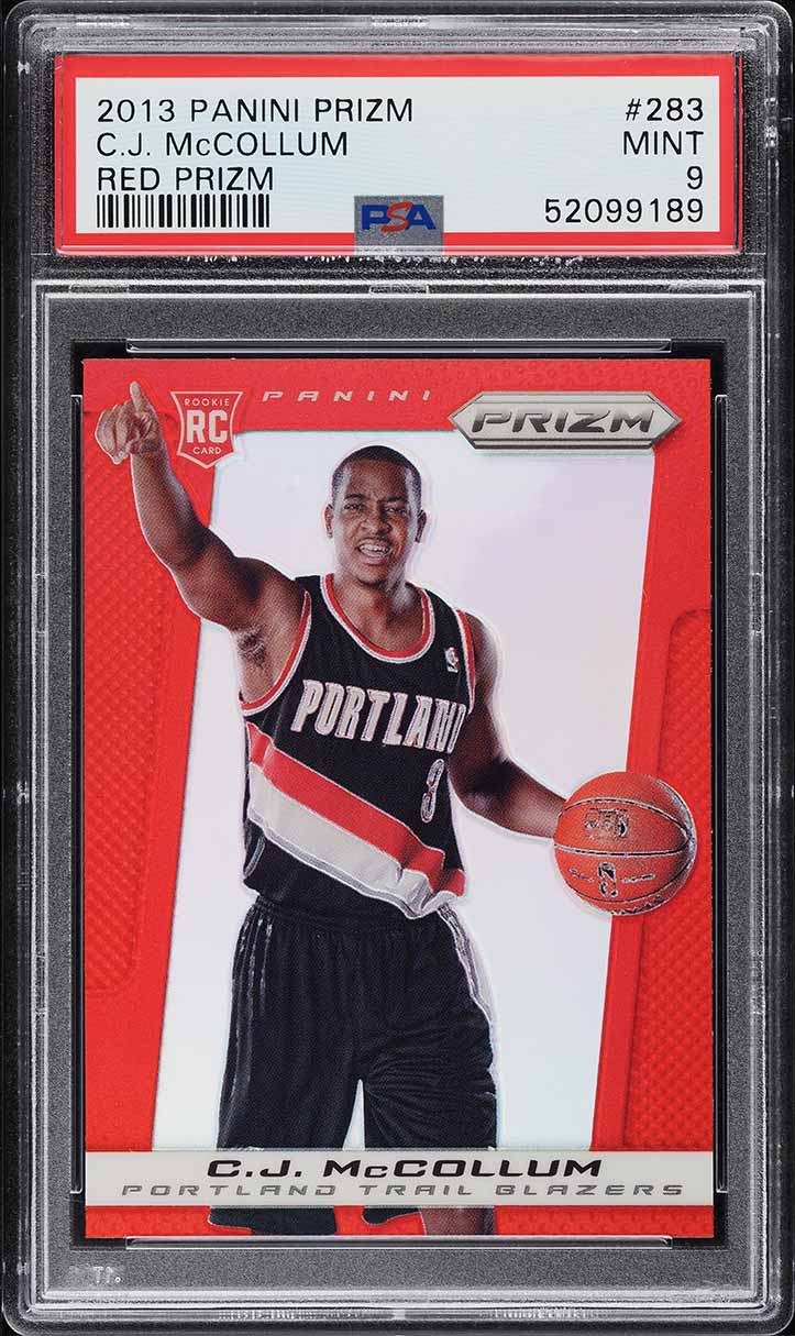 2013 Panini Prizm Red Prizms C.J. McCollum ROOKIE #283 PSA 9 MINT