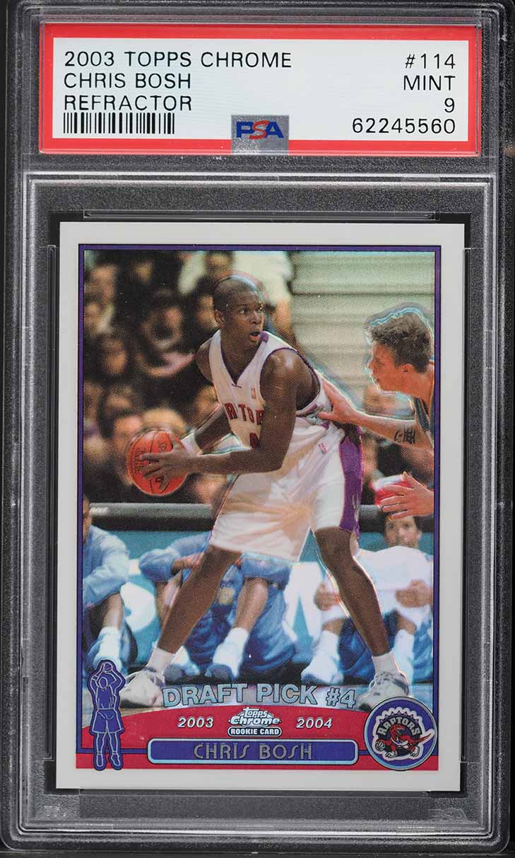 2003 Topps Chrome Refractor Chris Bosh ROOKIE #114 PSA 9 MINT