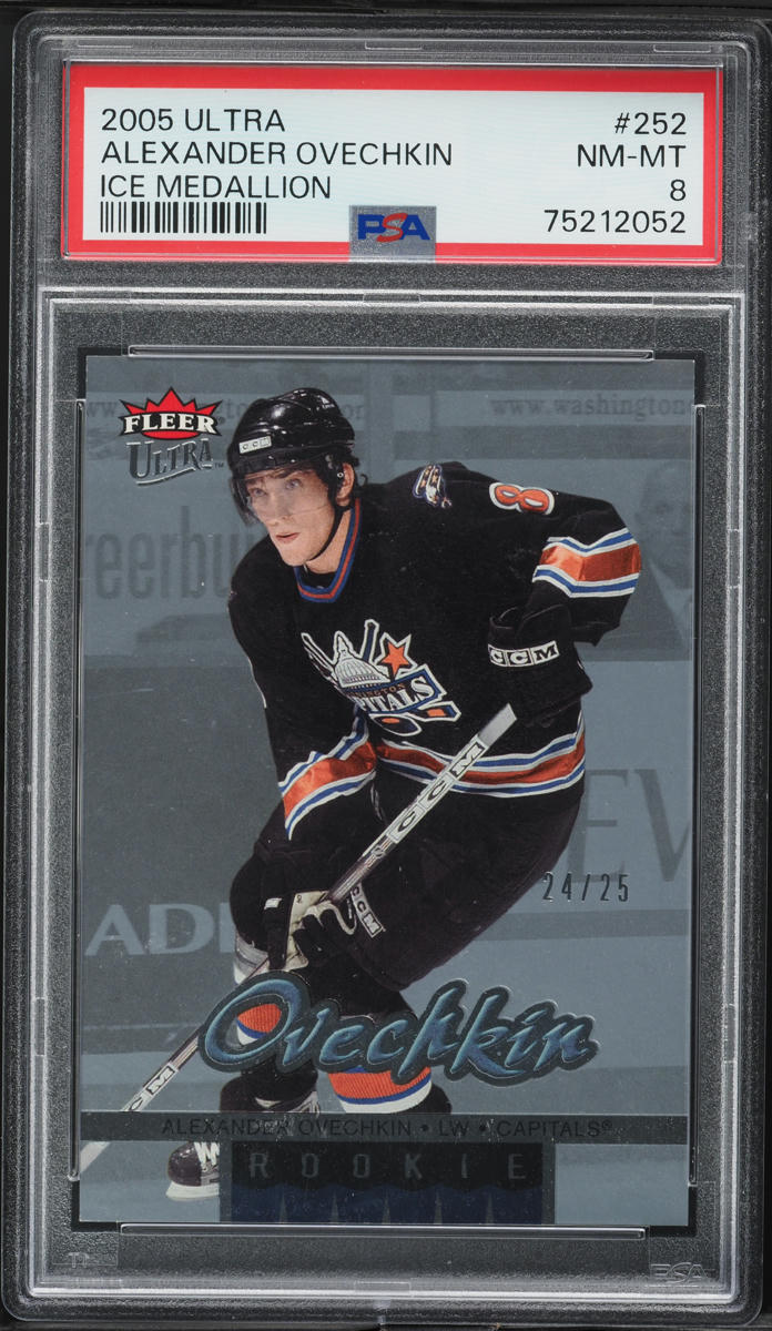 2005 Ultra Ice Medallion Alexander Ovechkin ROOKIE /25 #252 PSA 8 NM-MT