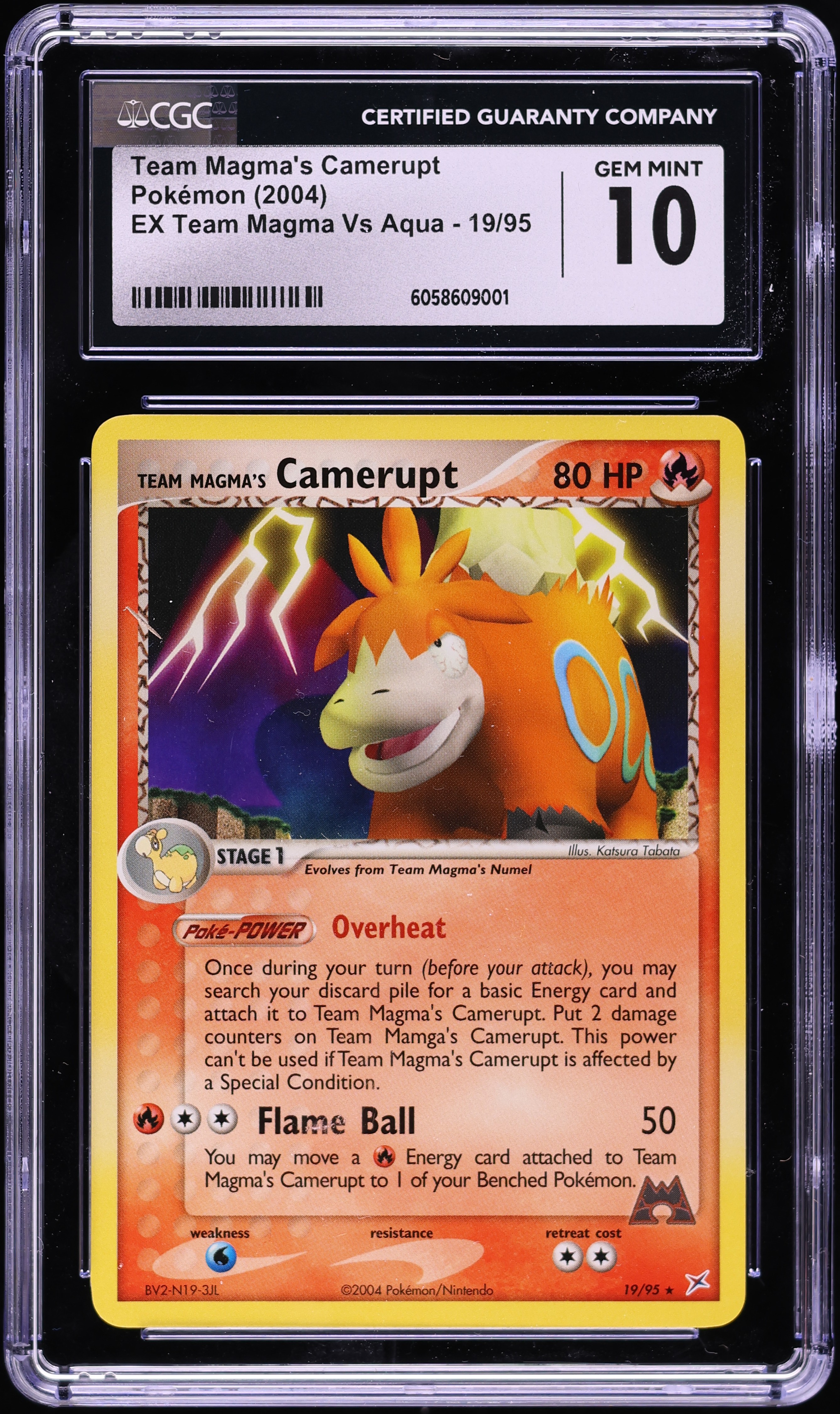 2004 Pokemon EX Team Magma Vs Aqua Team Magma's Camerupt #19 CGC 10 GEM MINT