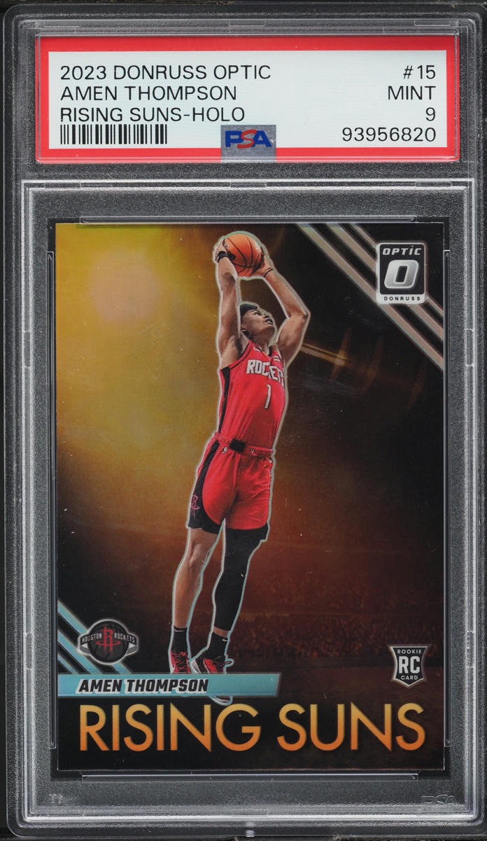 2023 Donruss Optic Rising Suns Holo Amen Thompson ROOKIE #15 PSA 9 MINT