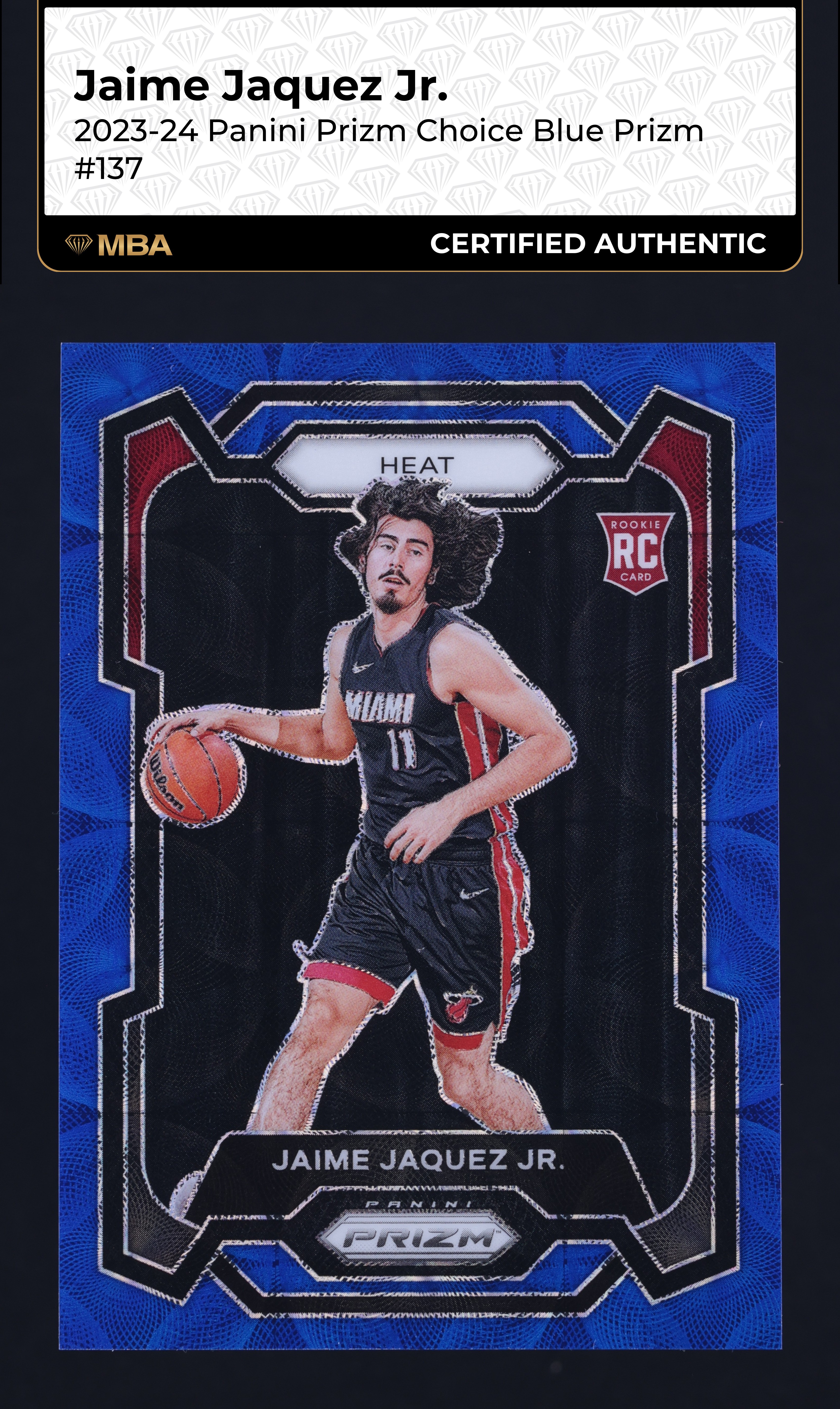 2023 Panini Prizm Choice Blue Jaime Jaquez Jr. ROOKIE /49 #137 MBA AUTH