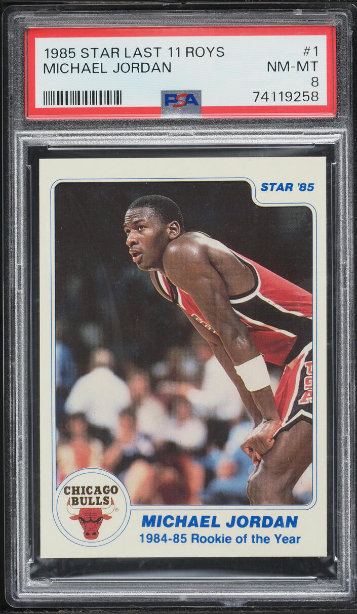 1985 Star Last 11 ROY's Michael Jordan ROOKIE #1 PSA 8 NM-MT