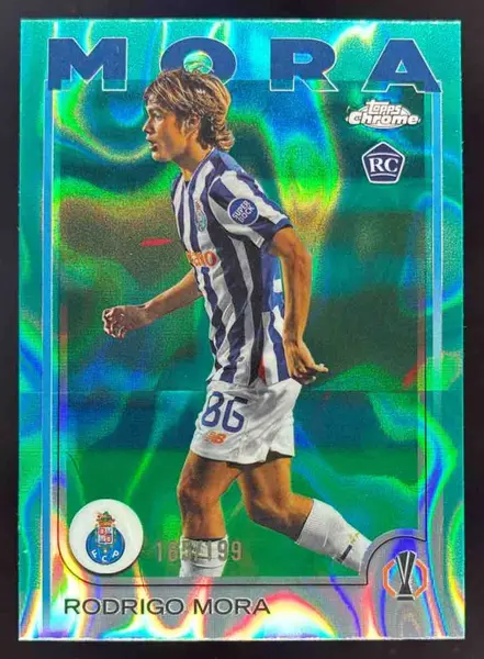 2024-25 Topps Chrome UEFA Aqua Lava Refractor #137 Rodrigo Mora RC /199