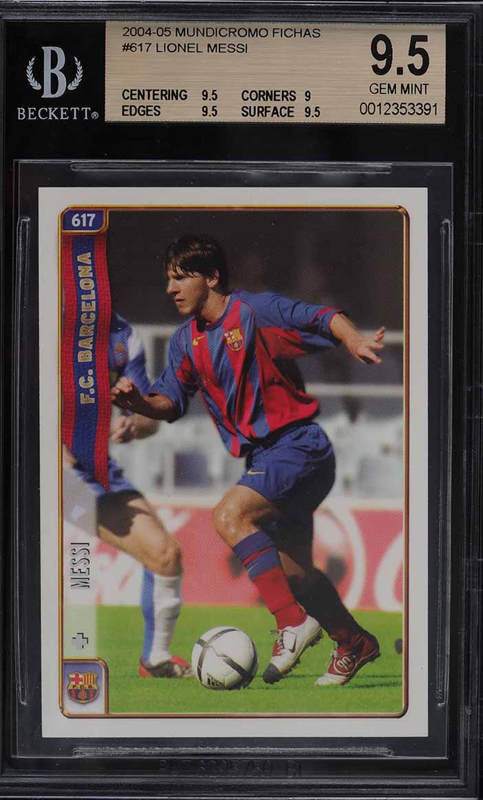 2004 Mundi Cromo Liga Soccer Lionel Messi ROOKIE #617 BGS 9.5 GEM MINT