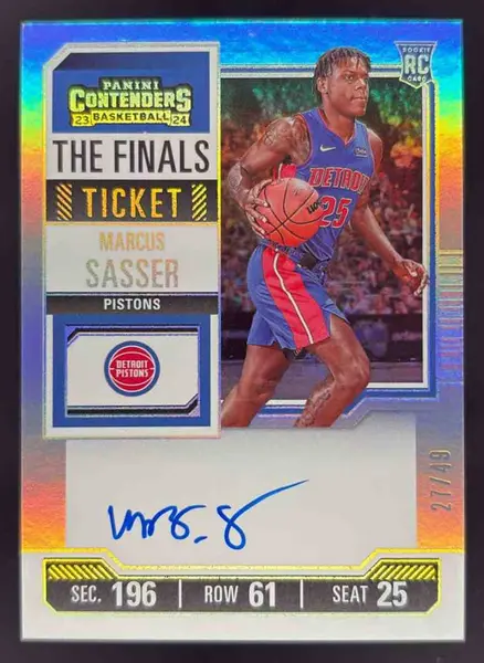 2023-24 Panini Contenders The Finals Ticket #118 Marcus Sasser RC Auto /49