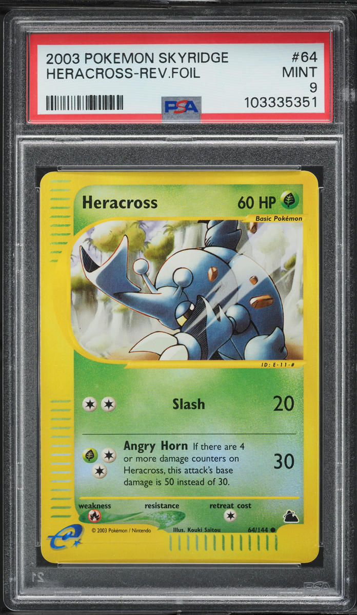 2003 Pokemon Skyridge Reverse Holo Heracross #64 PSA 9 MINT