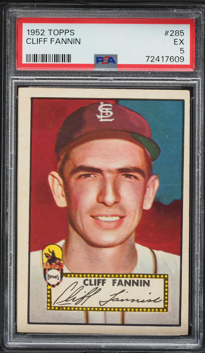 1952 Topps Cliff Fannin #285 PSA 5 EX