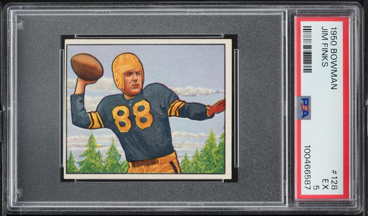 1950 Bowman Football Jim Finks #128 PSA 5 EX