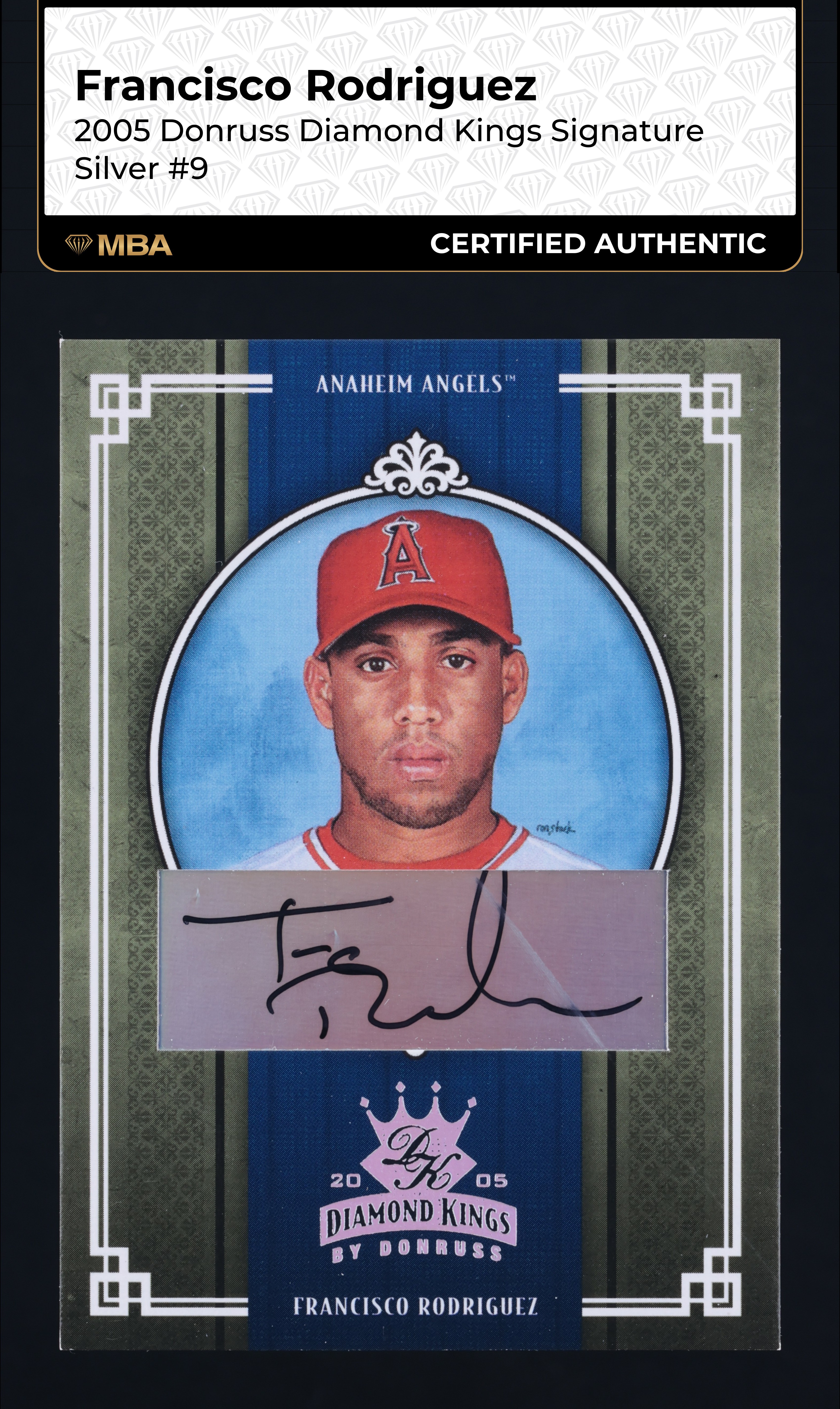 2005 Donruss Diamond Kings Silver Francisco Rodriguez AUTO 50/50 #9 MBA AUTH