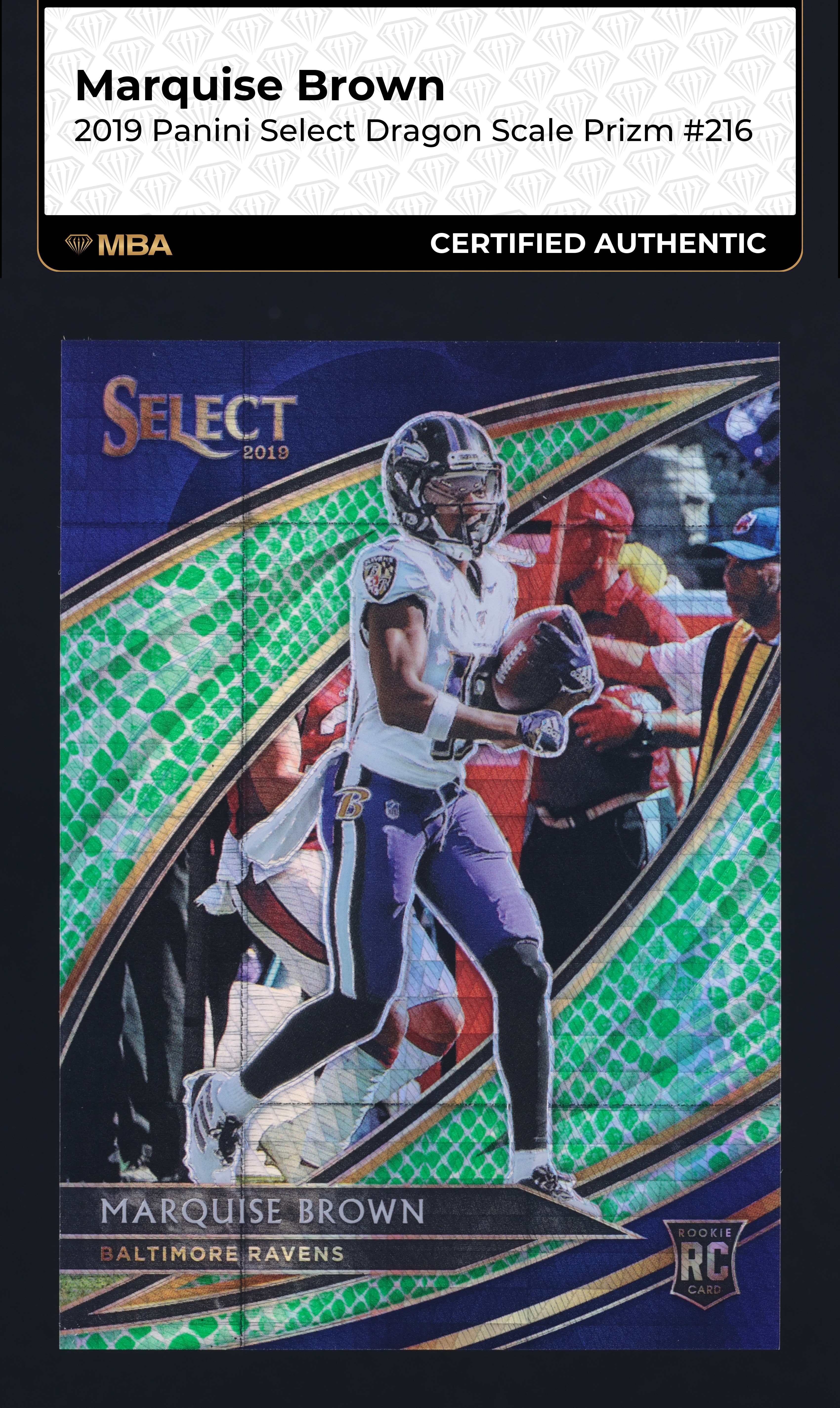 2019 Select Field Level Dragon Scale Marquise Brown ROOKIE /88 #216 MBA AUTH