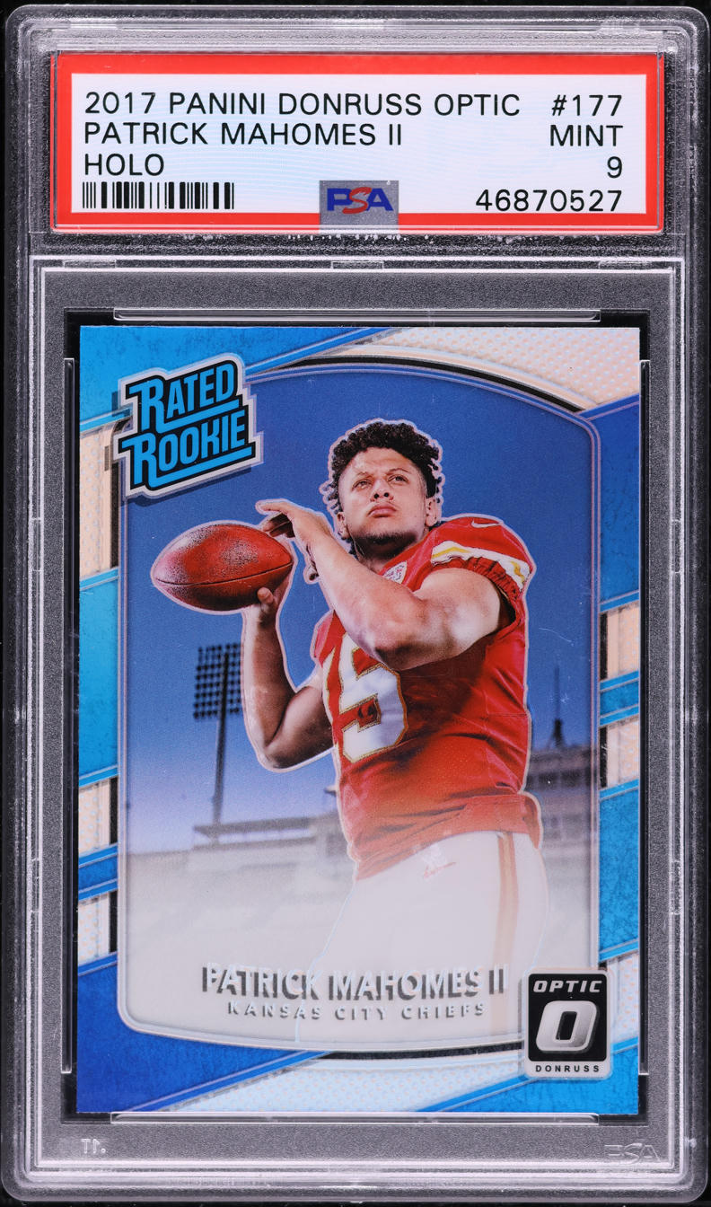 2017 Donruss Optic Holo Patrick Mahomes II ROOKIE #177 PSA 9 MINT