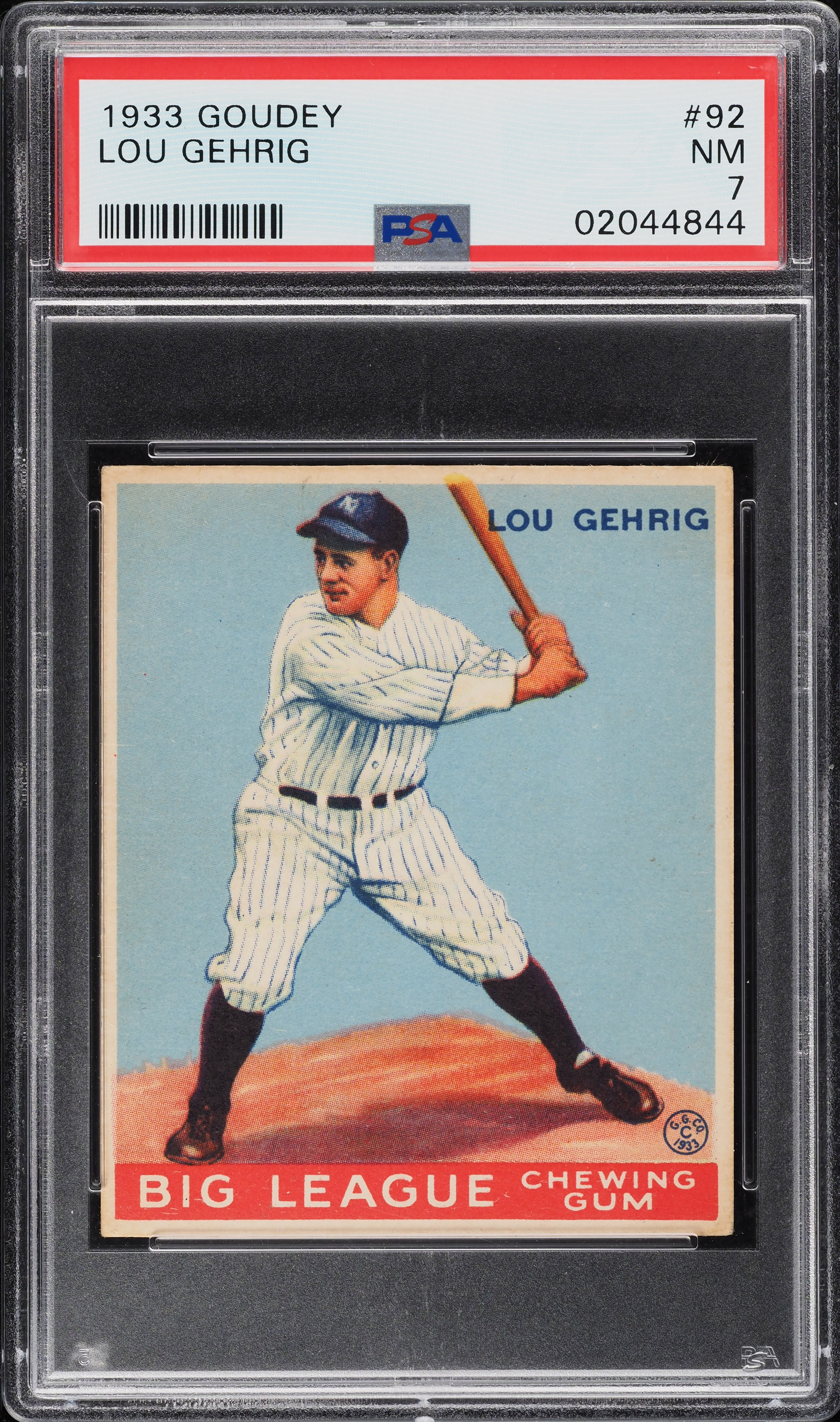 1933 Goudey Lou Gehrig #92 PSA 7 NRMT (PWCC-A)