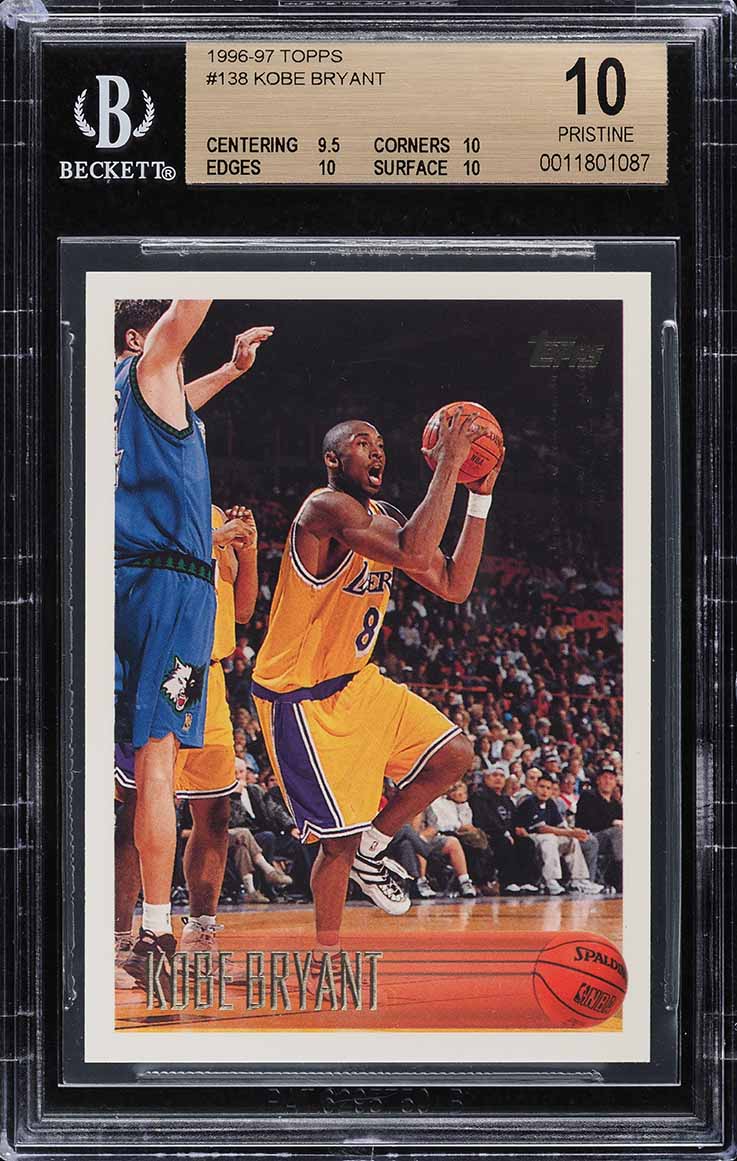 1996 Topps Basketball Kobe Bryant ROOKIE #138 BGS 10 PRISTINE