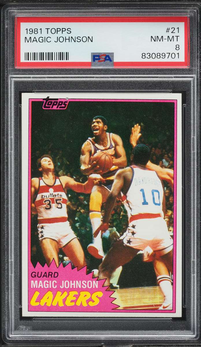 1981 Topps Basketball Magic Johnson #21 PSA 8 NM-MT