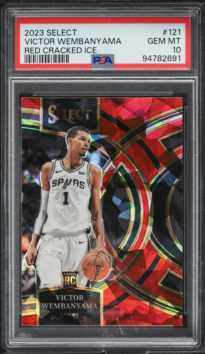 2023 Select Premier Level Red Cracked Ice Victor Wembanyama ROOKIE #121 PSA 10