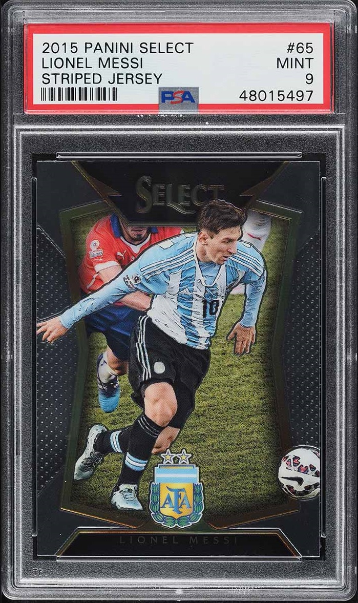 2015 Select Striped Jersey Lionel Messi #65 PSA 9 MINT