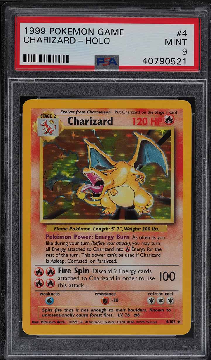 1999 Pokemon Base Set Holo Charizard #4 PSA 9 MINT