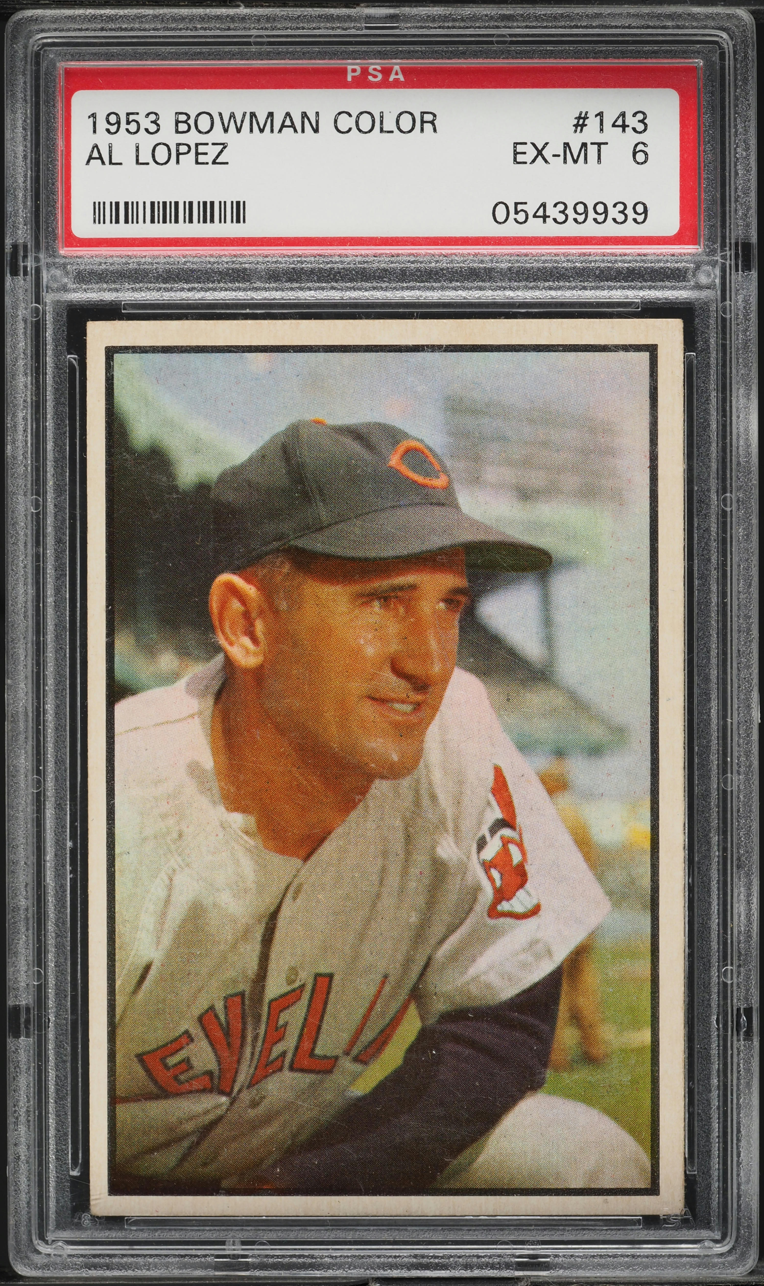 1953 Bowman Color SETBREAK Al Lopez #143 PSA 6 EXMT