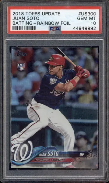 2018 Topps Update Batting Rainbow Foil #US300 Juan Soto RC PSA 10