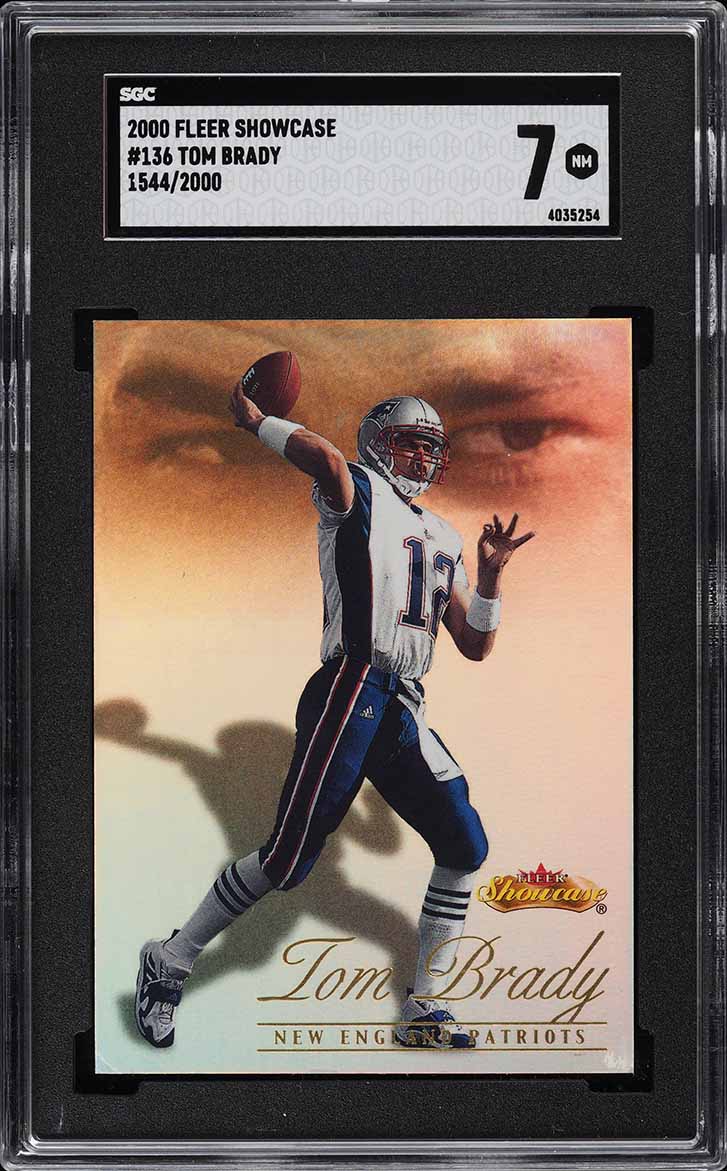 2000 Fleer Showcase Tom Brady ROOKIE /2000 #136 SGC 7 NRMT